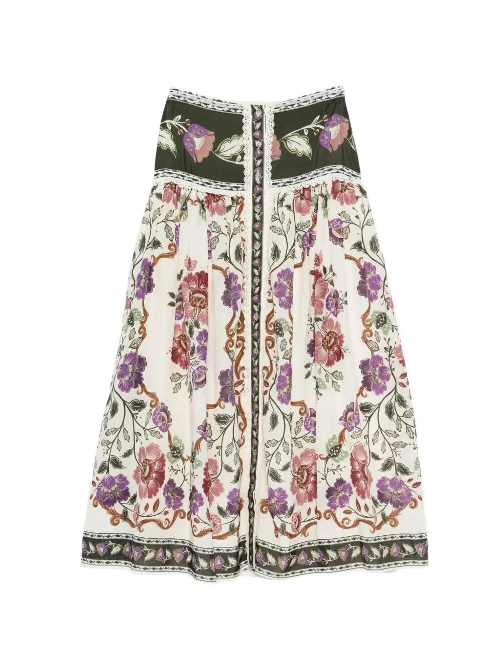 Farm Rio Cream Rococo Flowers Skirt